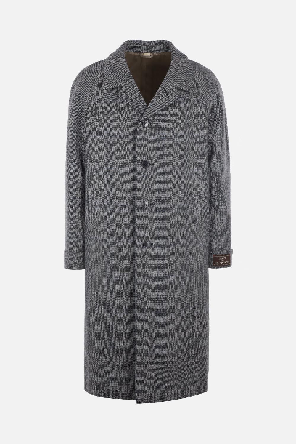 GUCCI cappotto monopetto in misto lana e cashmere