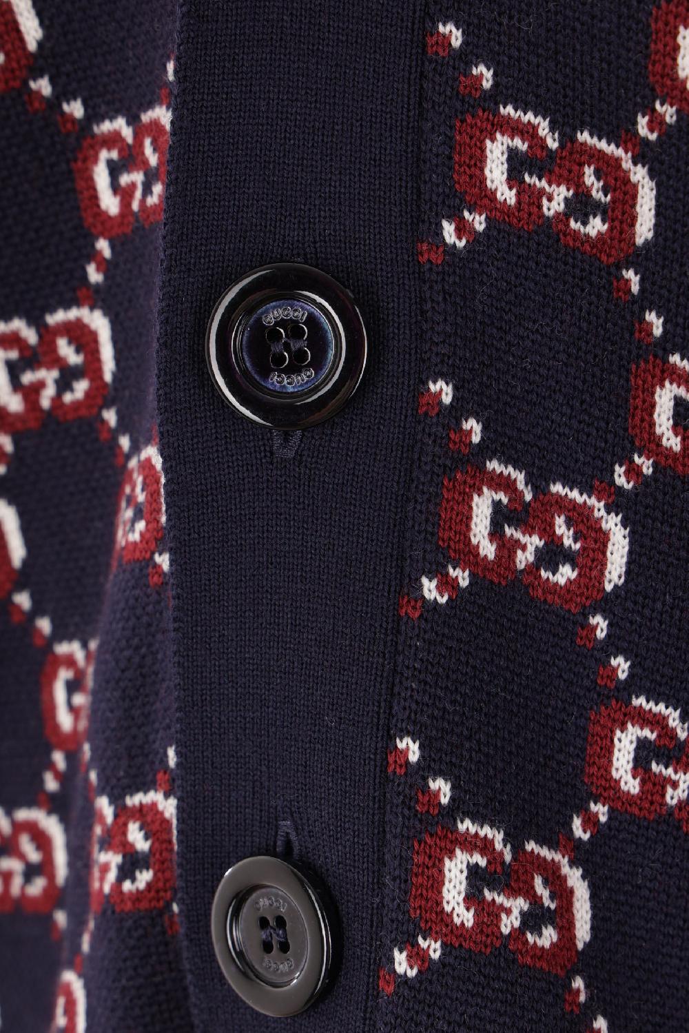 GUCCI Cardigan In Jacquard GG Shadow