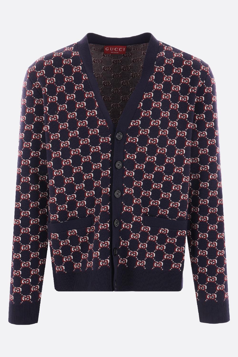GUCCI cardigan in jacquard GG Shadow