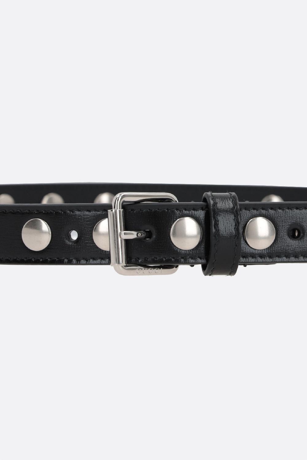 GUCCI Cintura In Pelle Liscia Con Borchie