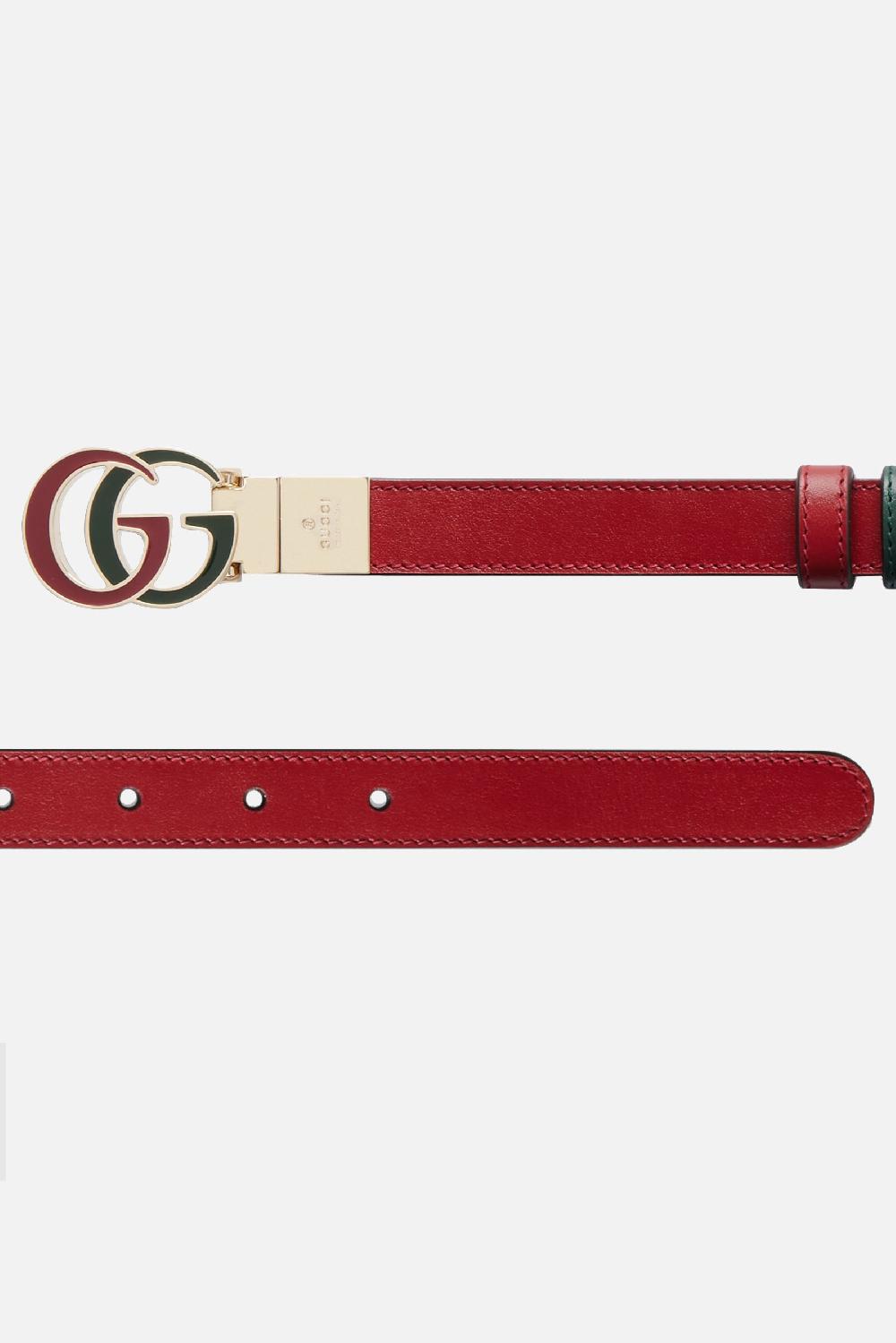 GUCCI Cintura Sottile Reversibile GG Marmont