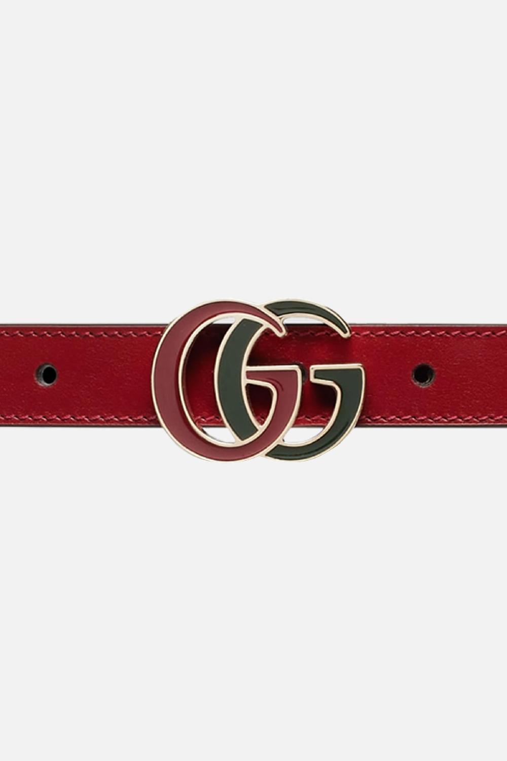 GUCCI Cintura Sottile Reversibile GG Marmont