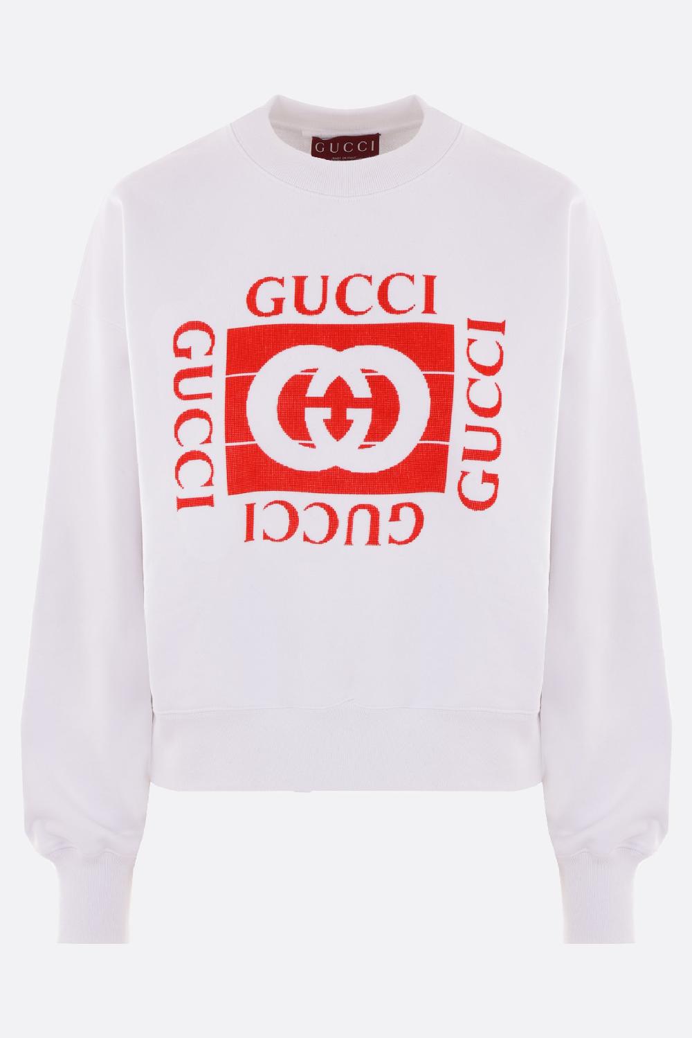 GUCCI felpa in jersey stampa Gucci Vintage