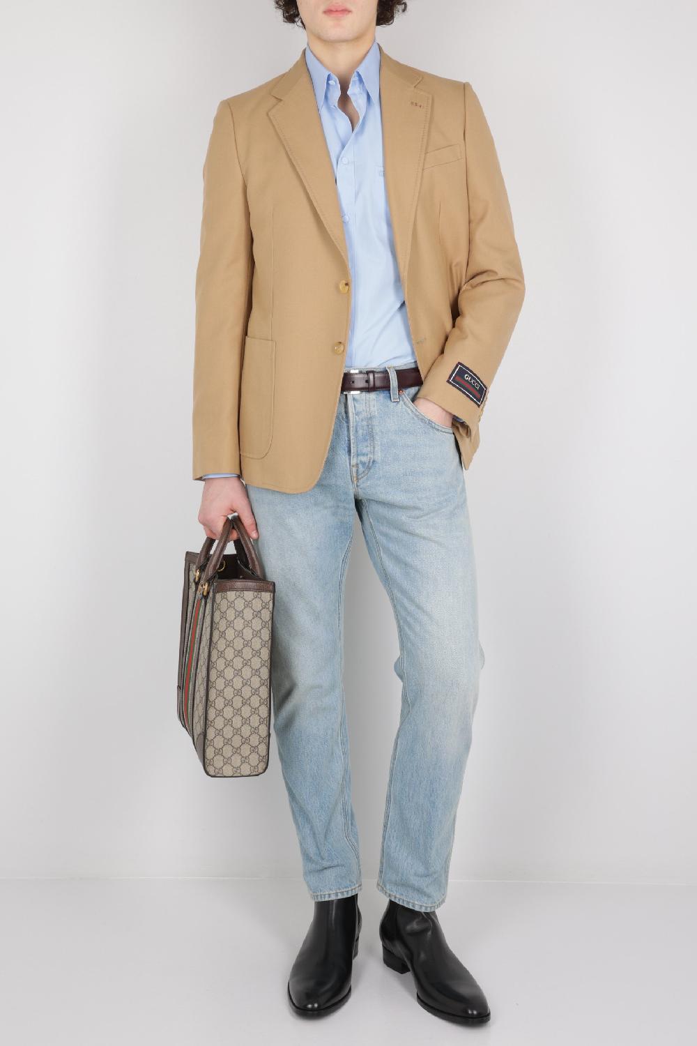 GUCCI Giacca Monopetto In Gabardine Di Cotone