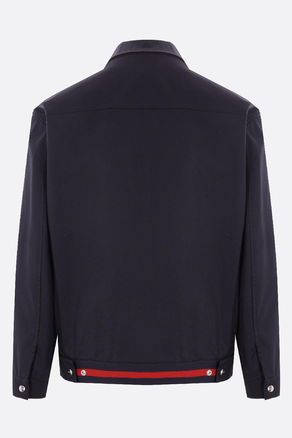 GUCCI Giubbotto Full-zip In Twill Con Nastro Web