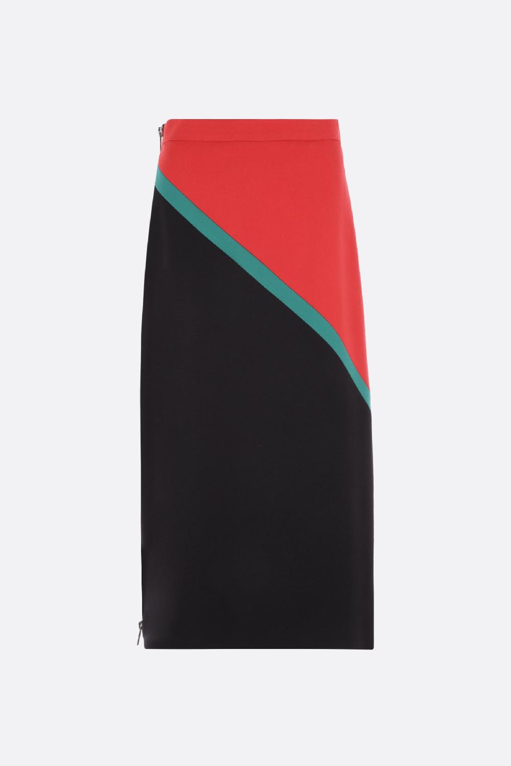 GUCCI gonna midi a trapezio in twill di lana