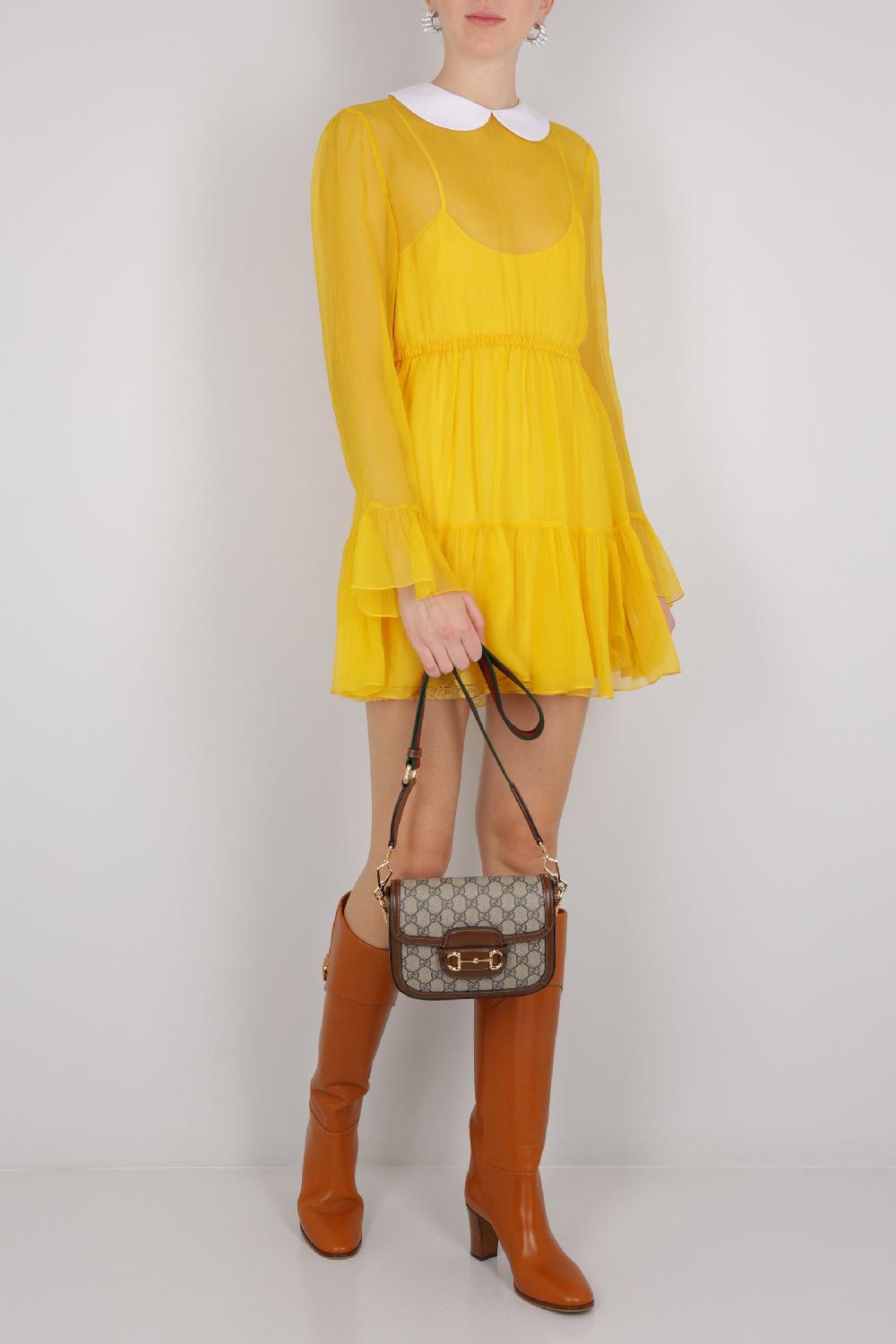 GUCCI Miniabito In Chiffon Di Seta Con Colletto