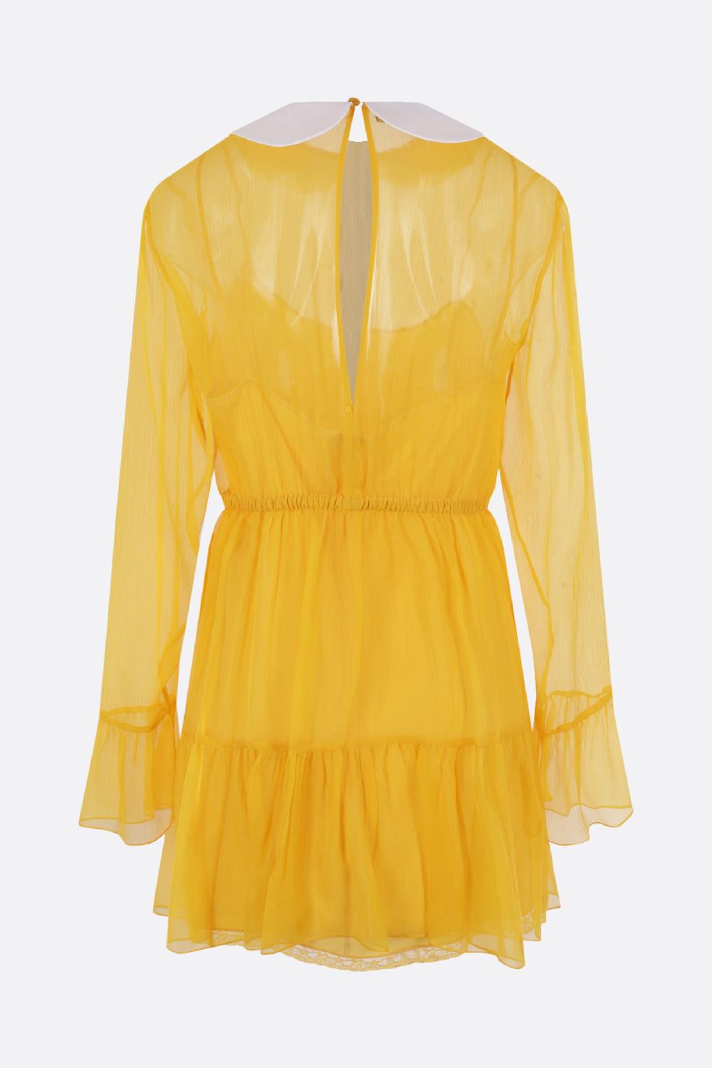 GUCCI Miniabito In Chiffon Di Seta Con Colletto