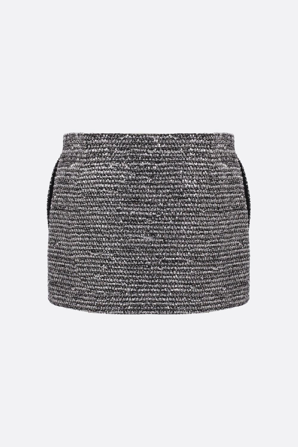 GUCCI Minigonna In Tweed Lamé Con Paillettes