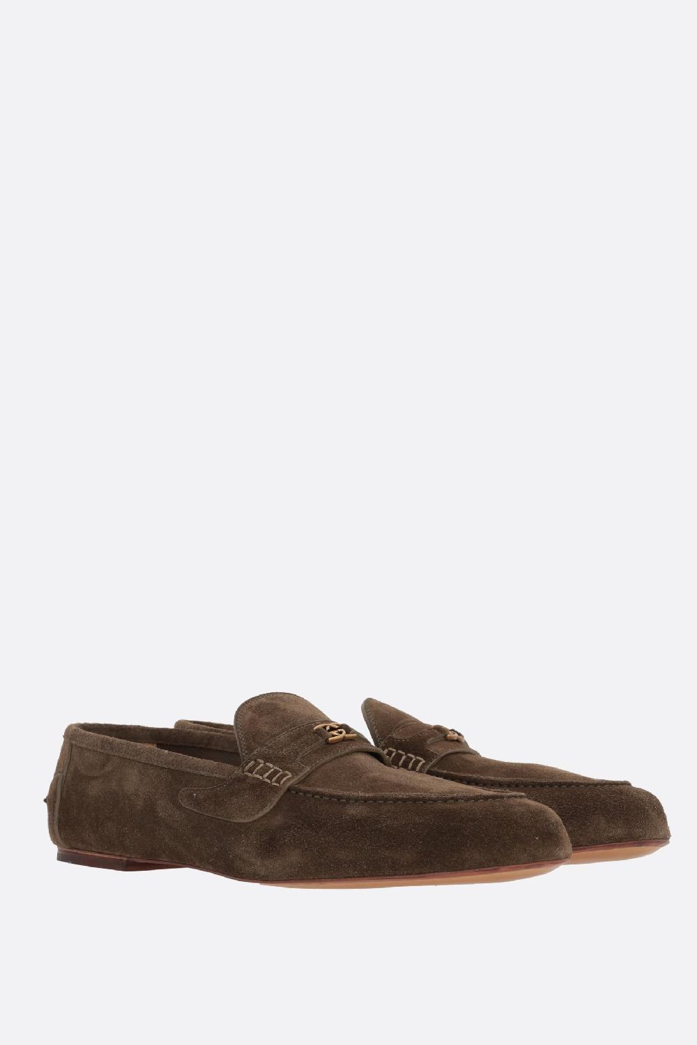 GUCCI Mocassino In Suede Con Incrocio GG