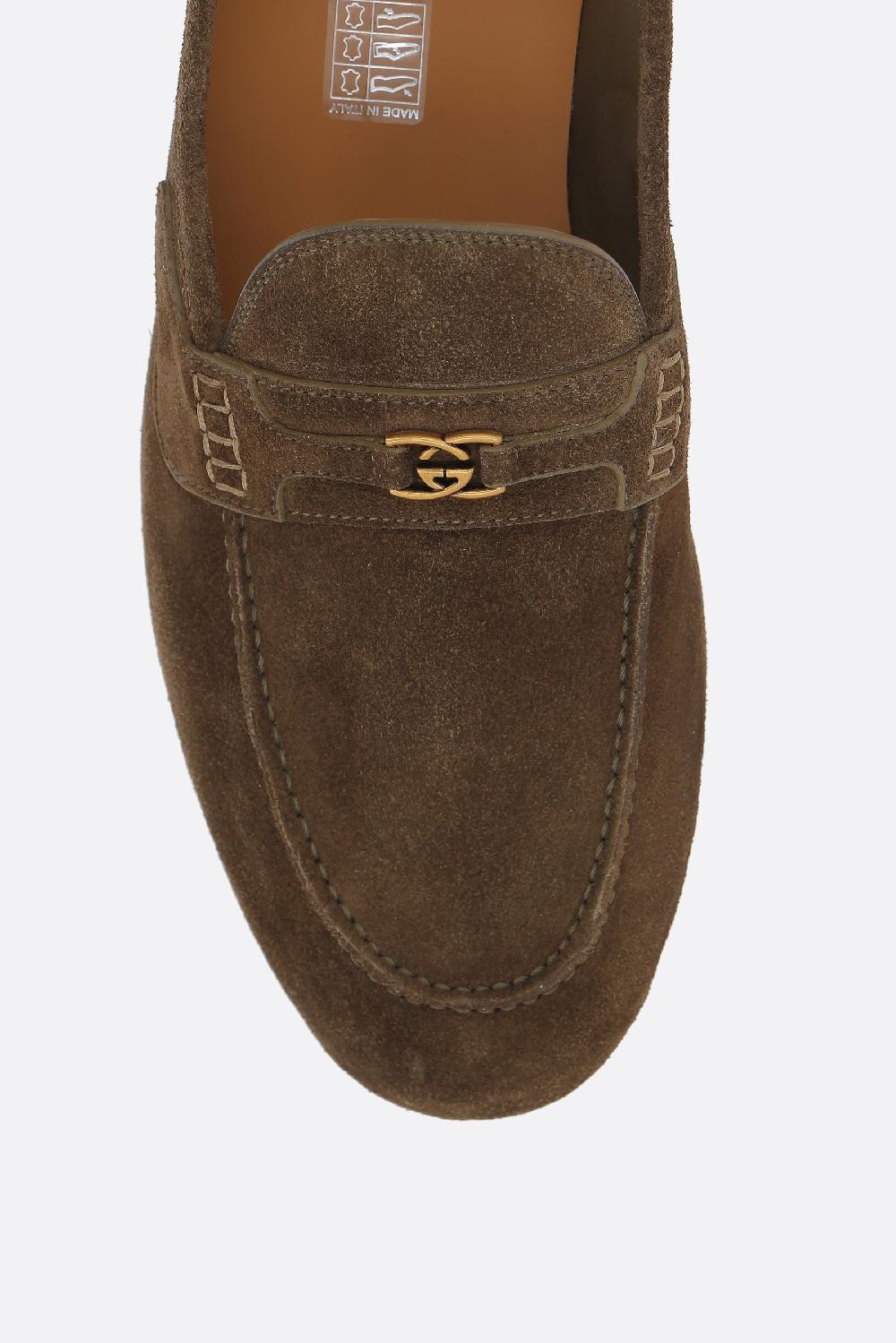 GUCCI Mocassino In Suede Con Incrocio GG