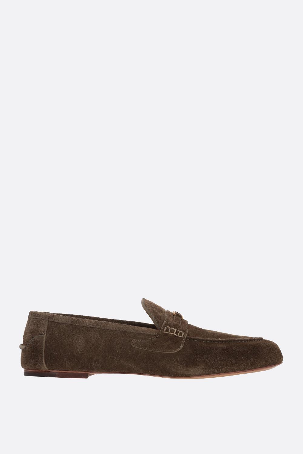 GUCCI mocassino in suede con Incrocio GG
