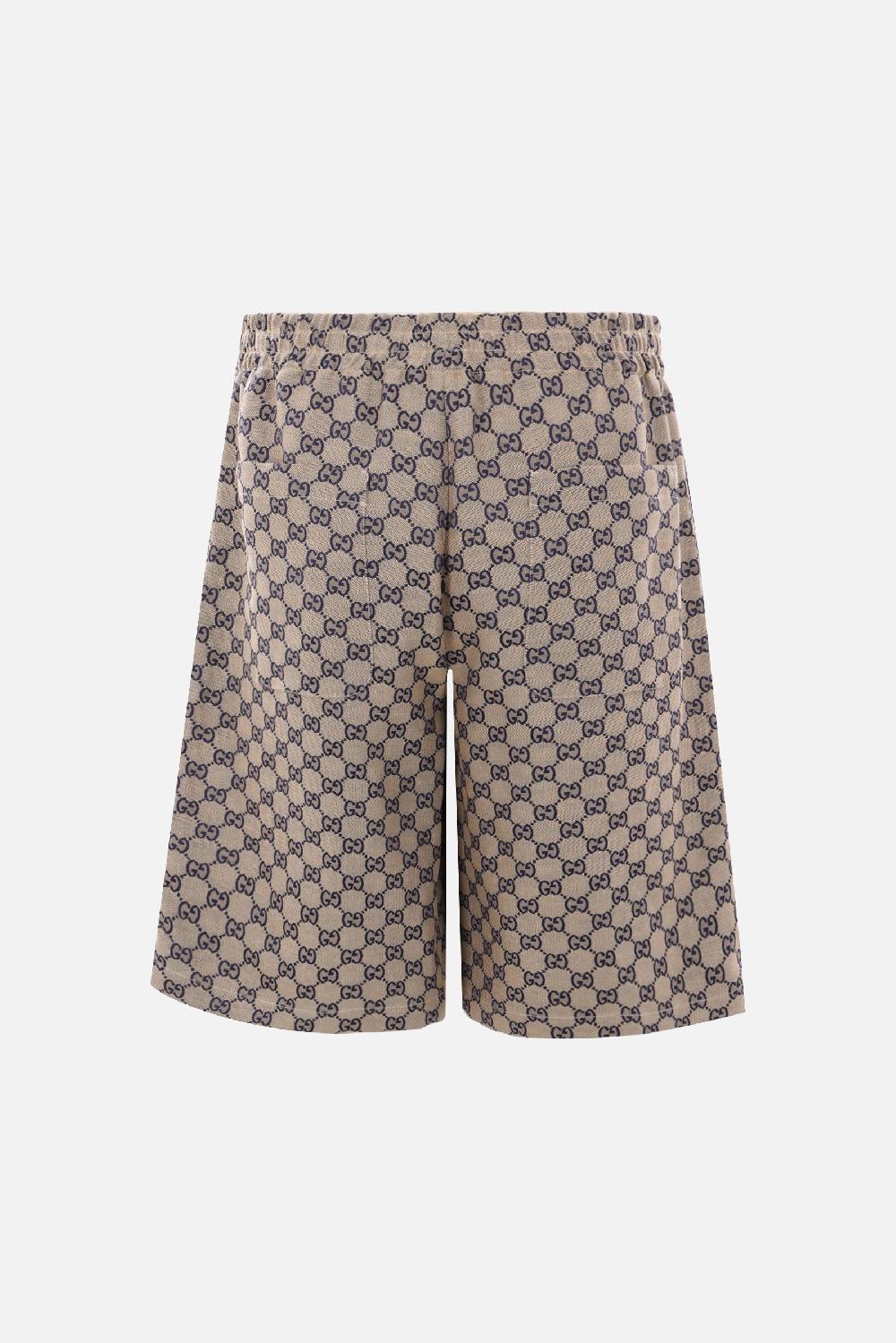 GUCCI Pantalone Corto In Misto Lino GG