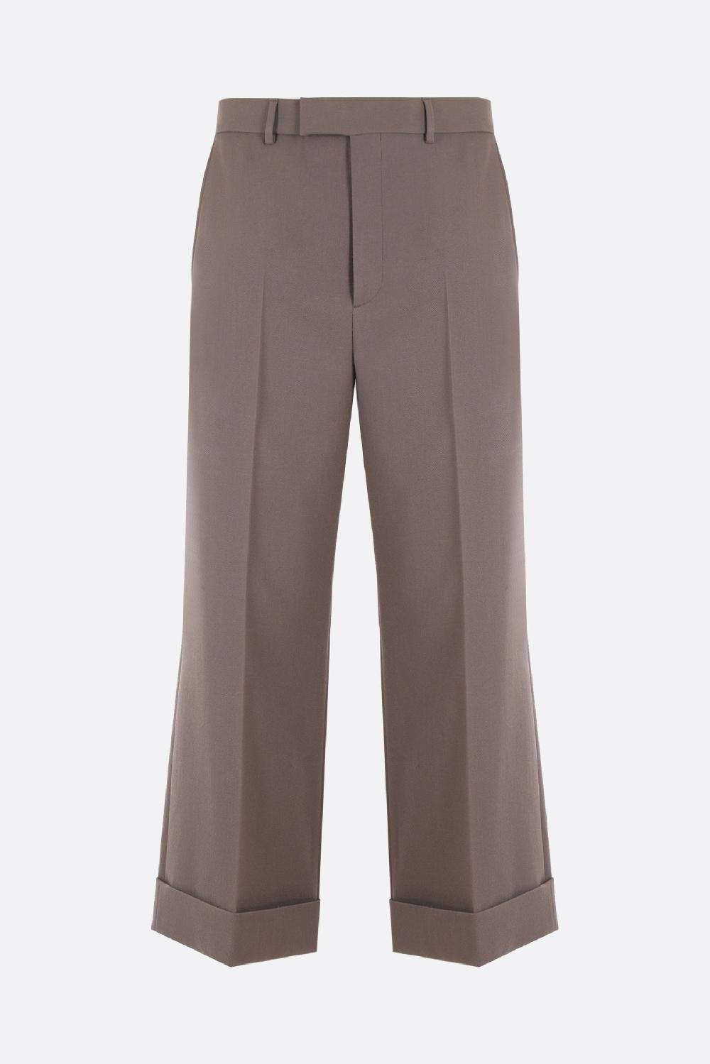 GUCCI pantalone cropped a gamba larga in twill