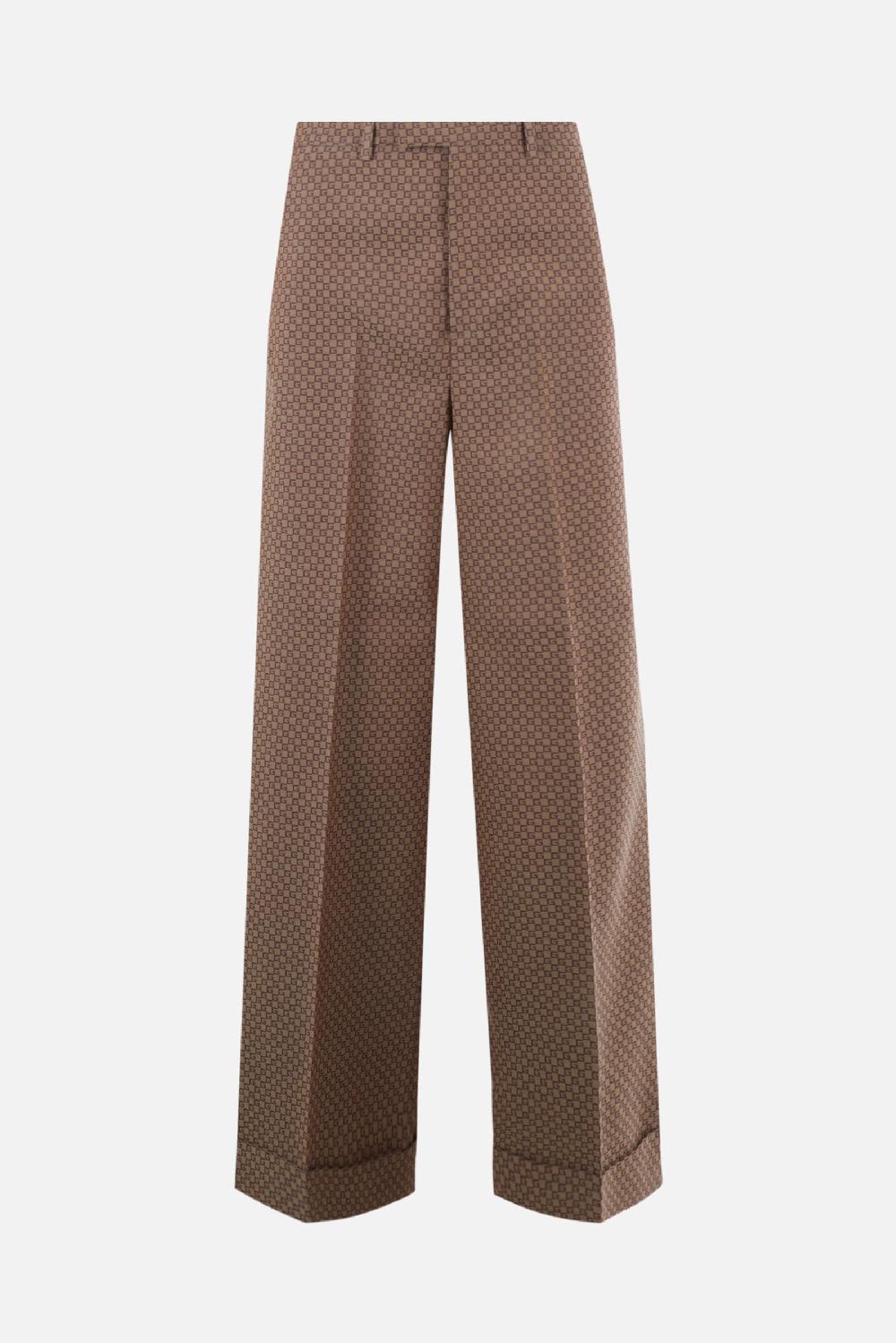 GUCCI pantalone in lana damier mini GG