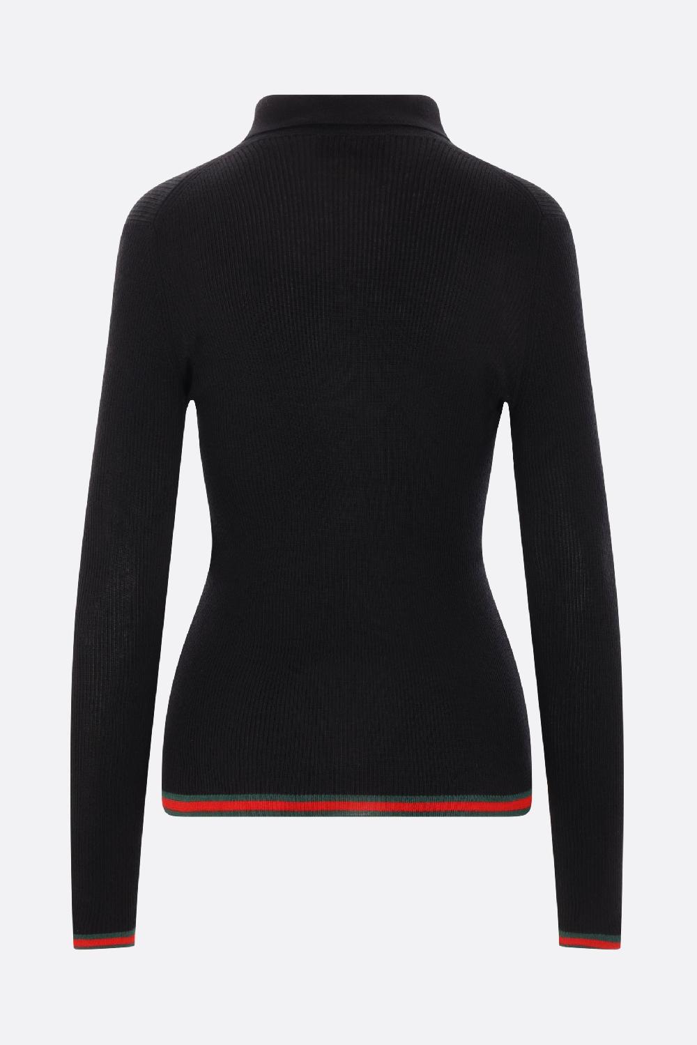 GUCCI Pullover A Polo In Cashmere E Seta