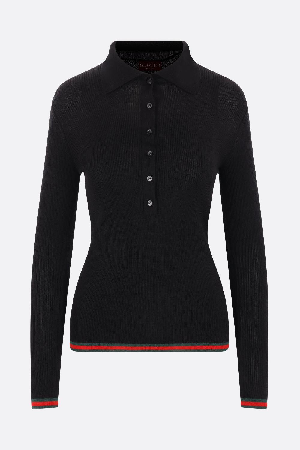 GUCCI Pullover A Polo In Cashmere E Seta
