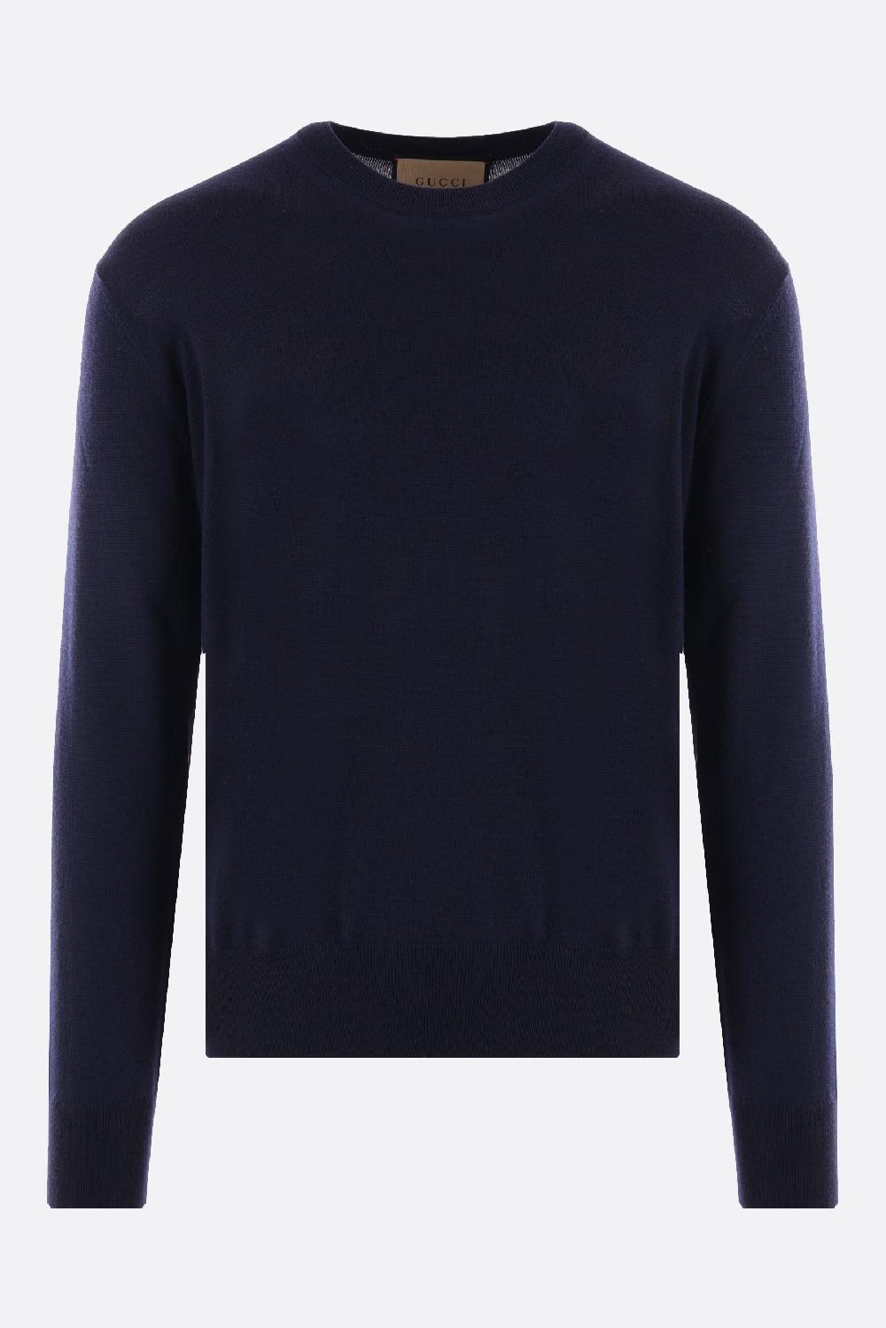 GUCCI pullover in lana ricamo logo Gucci 1921