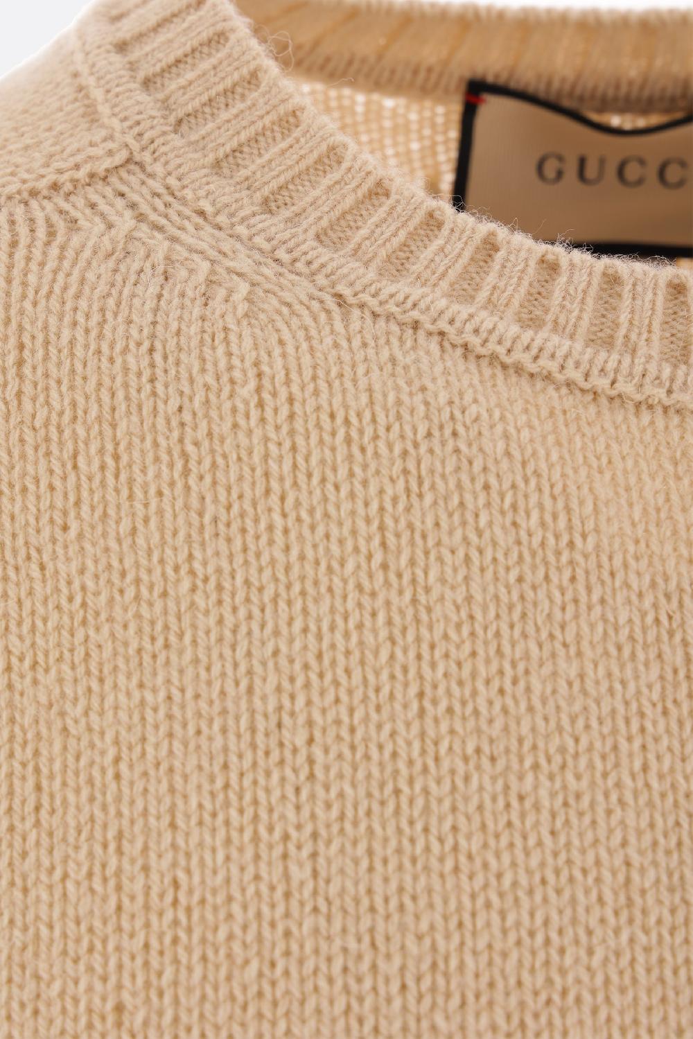 GUCCI Pullover In Lana Ricamo Logo Gucci