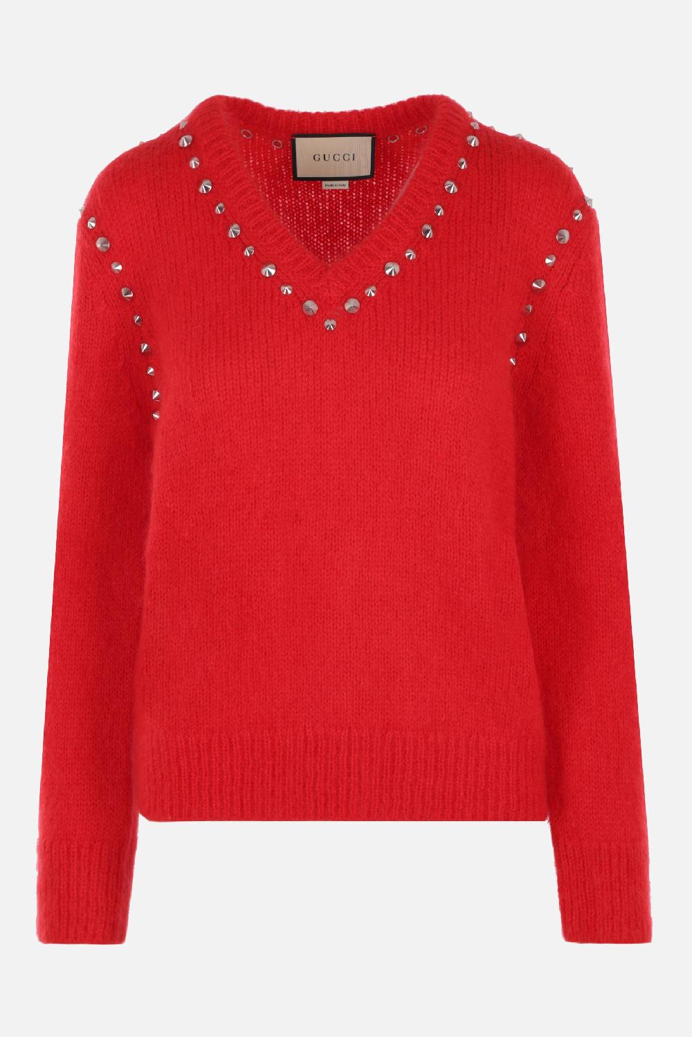 GUCCI pullover in mohair con borchie