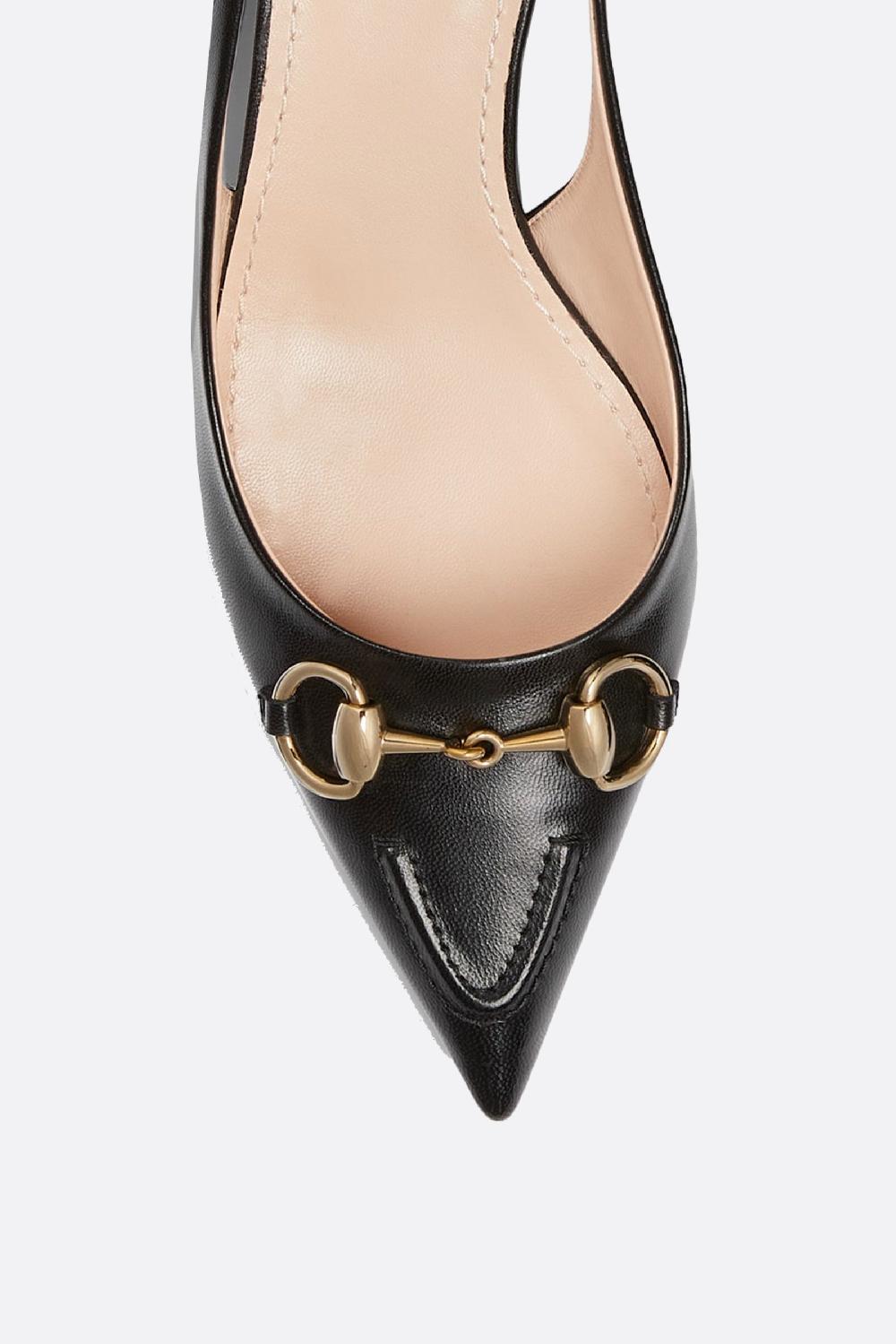 GUCCI Slingback In Pelle Liscia Con Morsetto