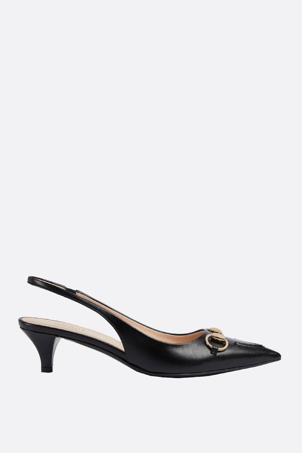 GUCCI slingback in pelle liscia con Morsetto