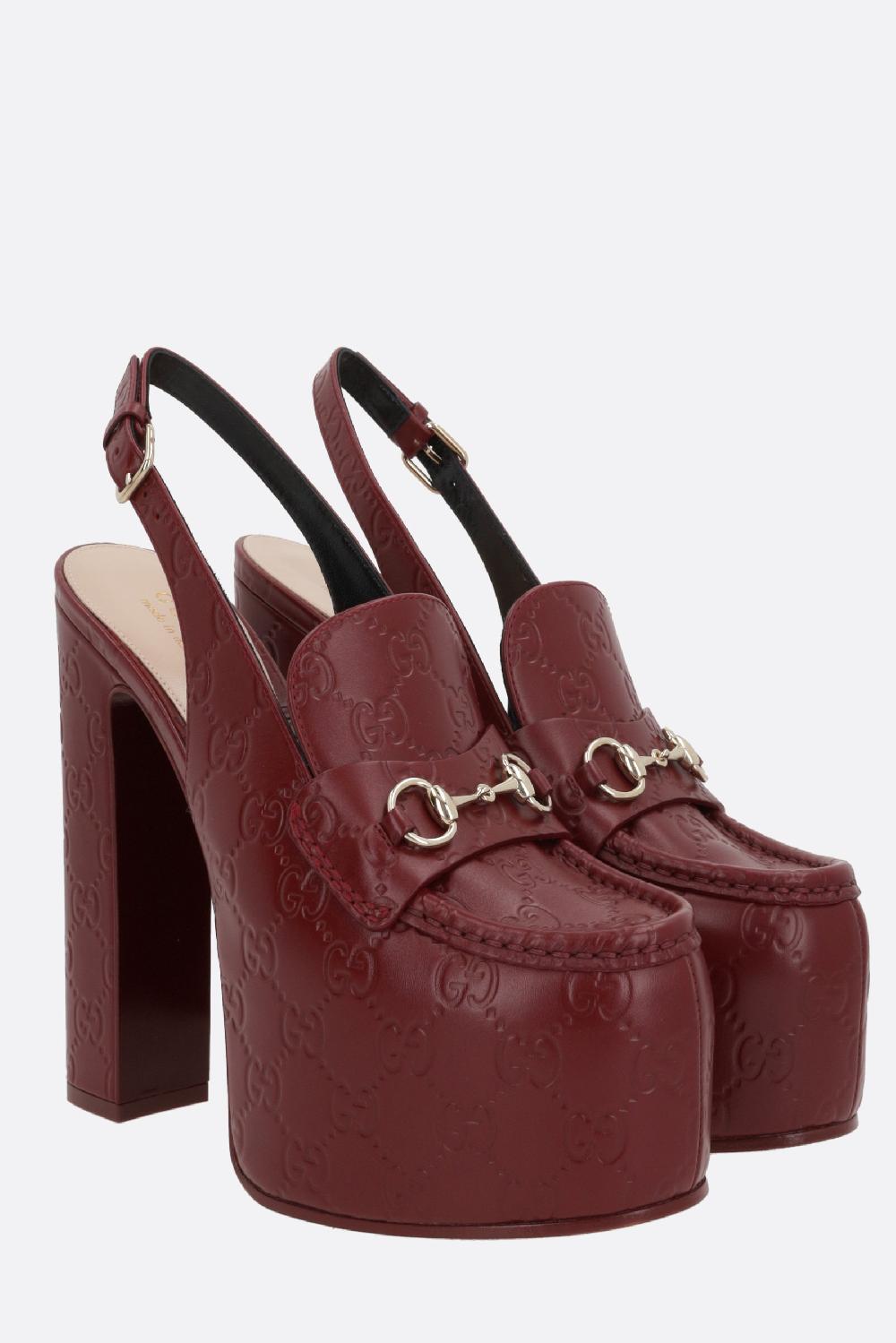 GUCCI Slingback Platform In Pelle GG