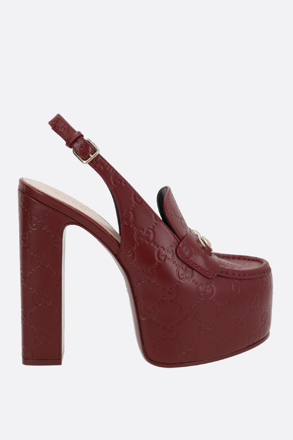 GUCCI slingback platform in pelle GG