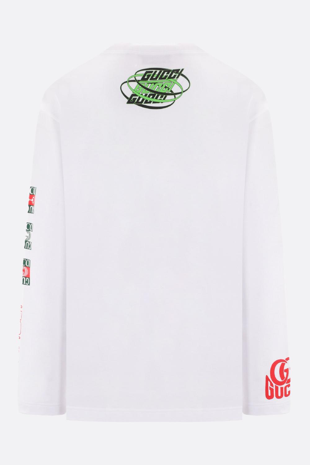 GUCCI T-shirt Oversize A Maniche Lunghe In Cotone