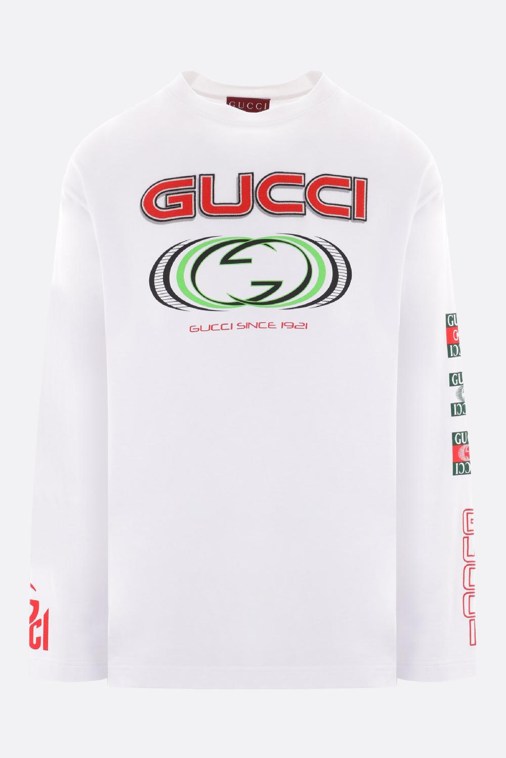 GUCCI T-shirt Oversize A Maniche Lunghe In Cotone