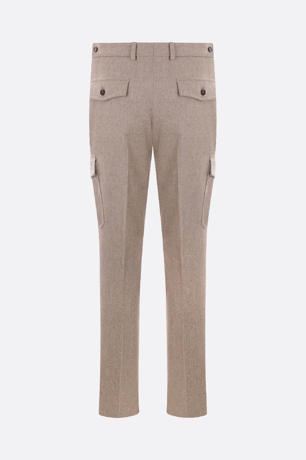 INCOTEX Pantalone Cargo In Lana E Cashmere