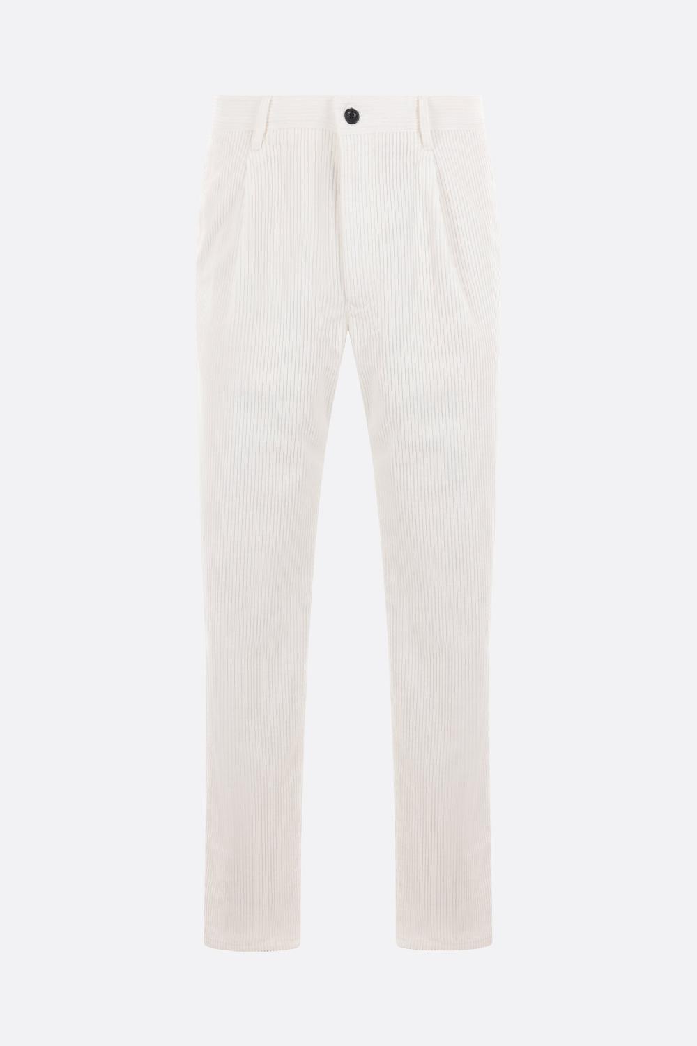 INCOTEX pantalone tapered-fit in velluto a coste