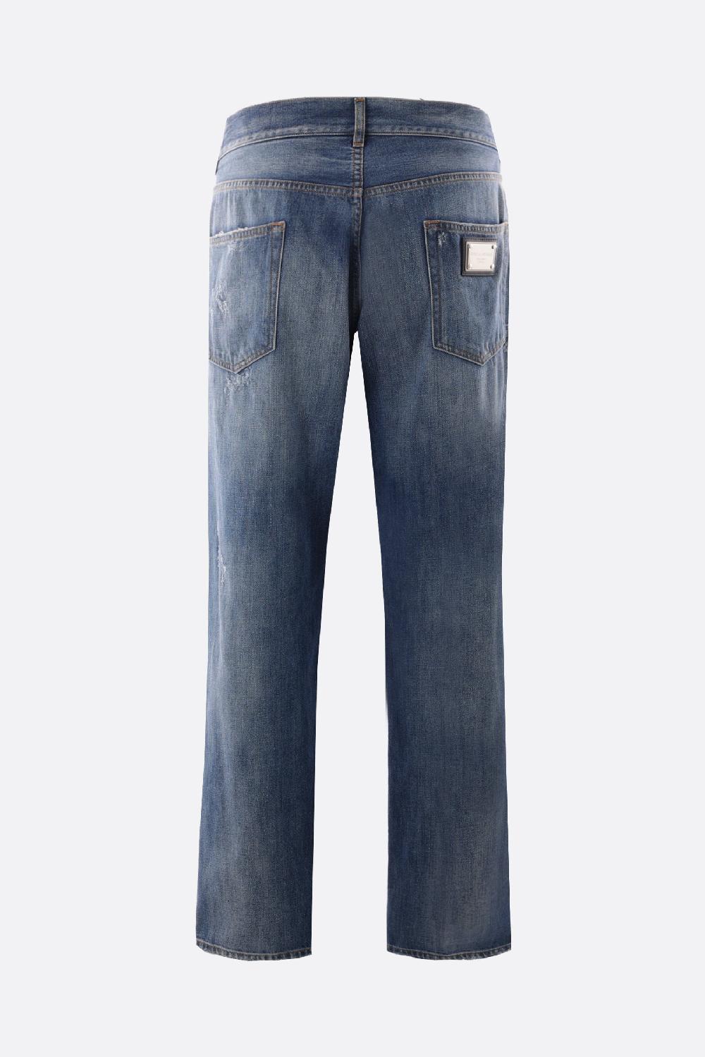 DOLCE & GABBANA Jeans Classic In Denim Con Placca Logo