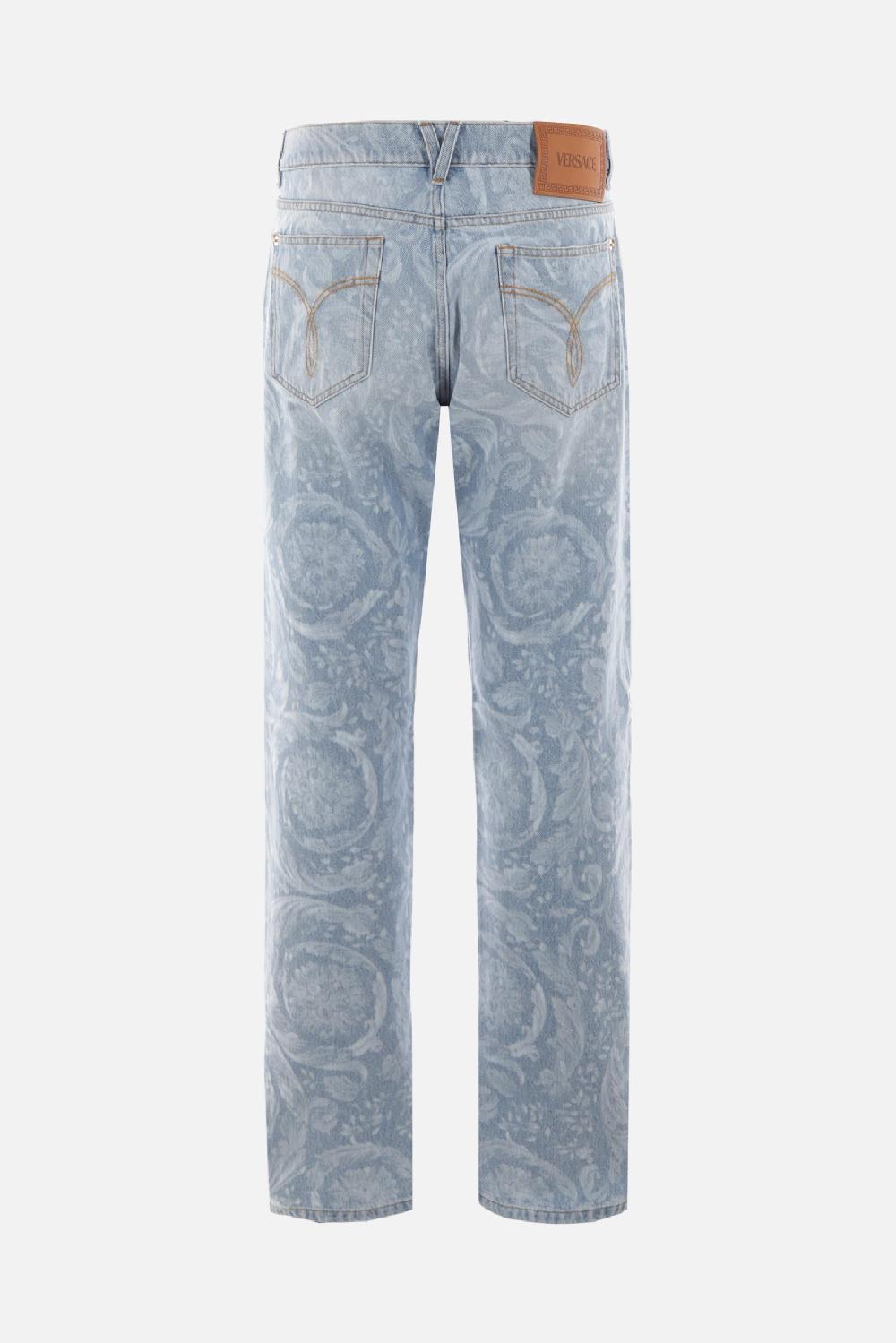 VERSACE Jeans Regular-fit Barocco Silhouette In Denim