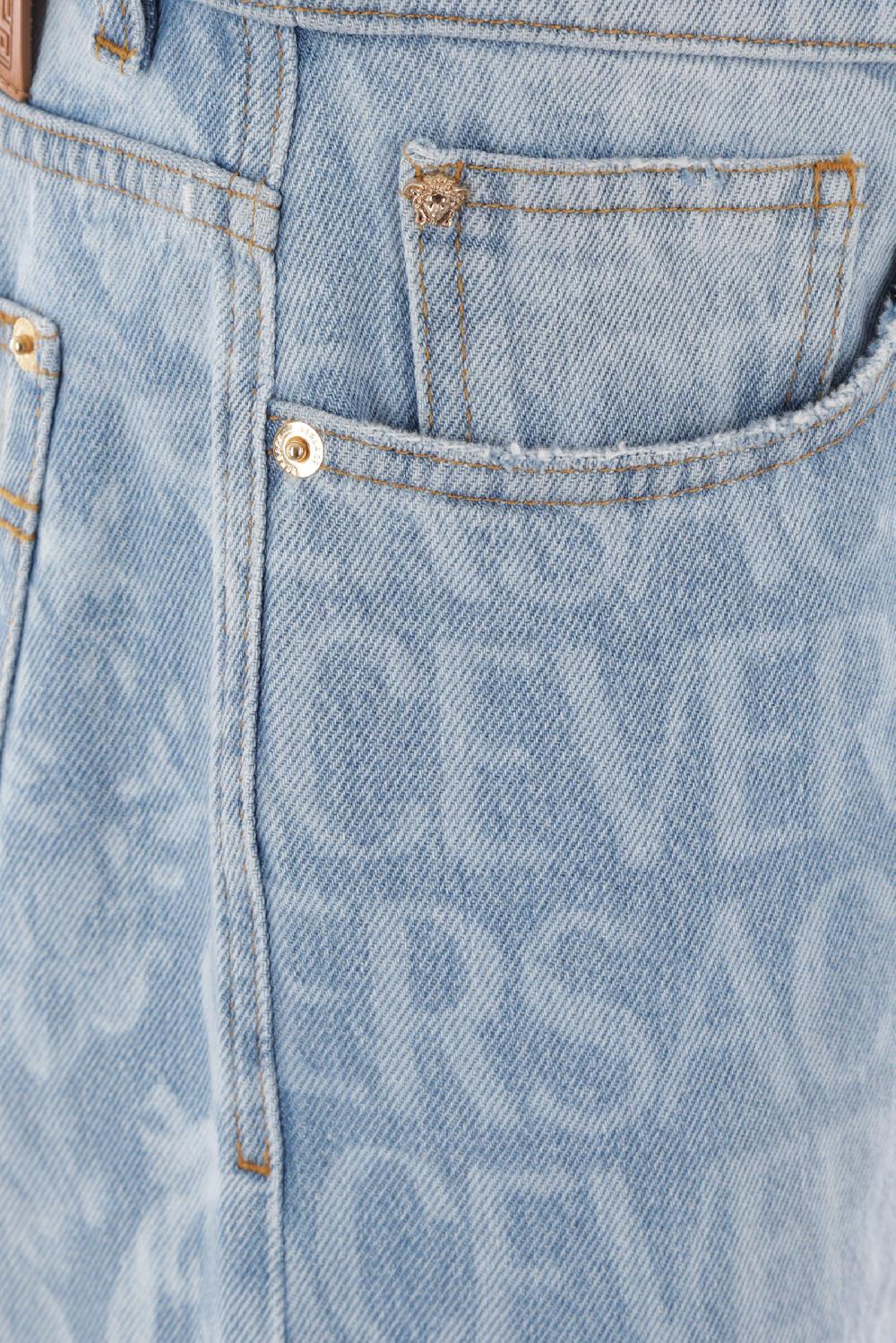VERSACE Jeans Regular-fit Barocco Silhouette In Denim
