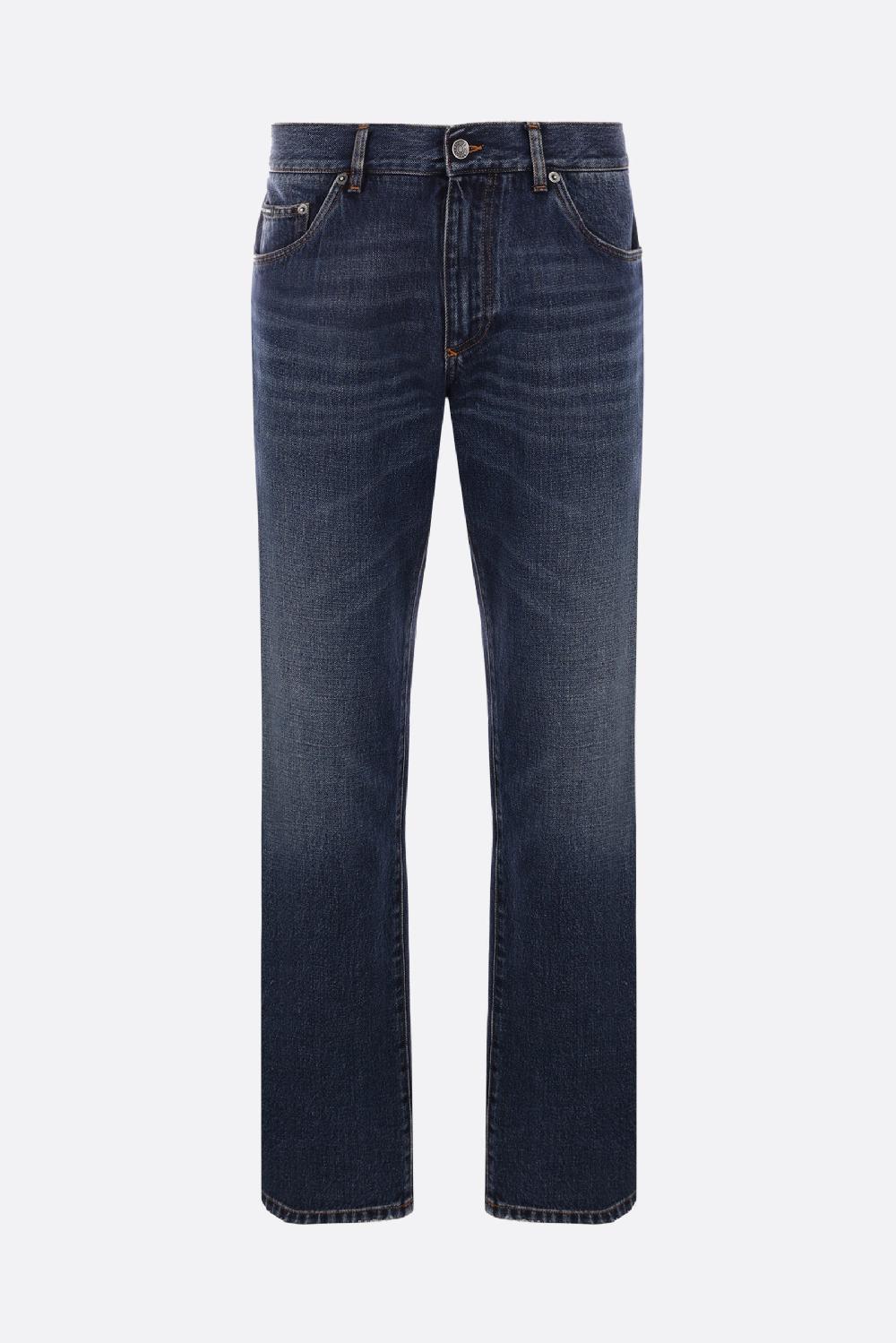DOLCE & GABBANA jeans regular-fit in denim con placca logo