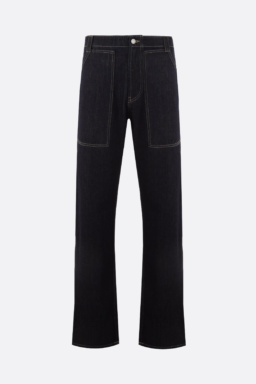 ALEXANDER McQUEEN jeans workwear a gamba dritta in denim