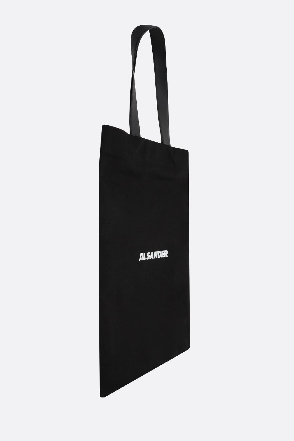 JIL SANDER Borsa Shopping In Canvas Stampa Logo