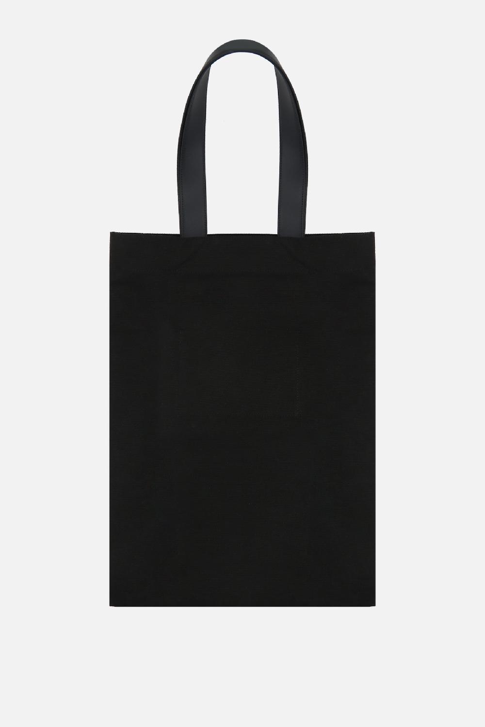 JIL SANDER Borsa Shopping In Canvas Stampa Logo
