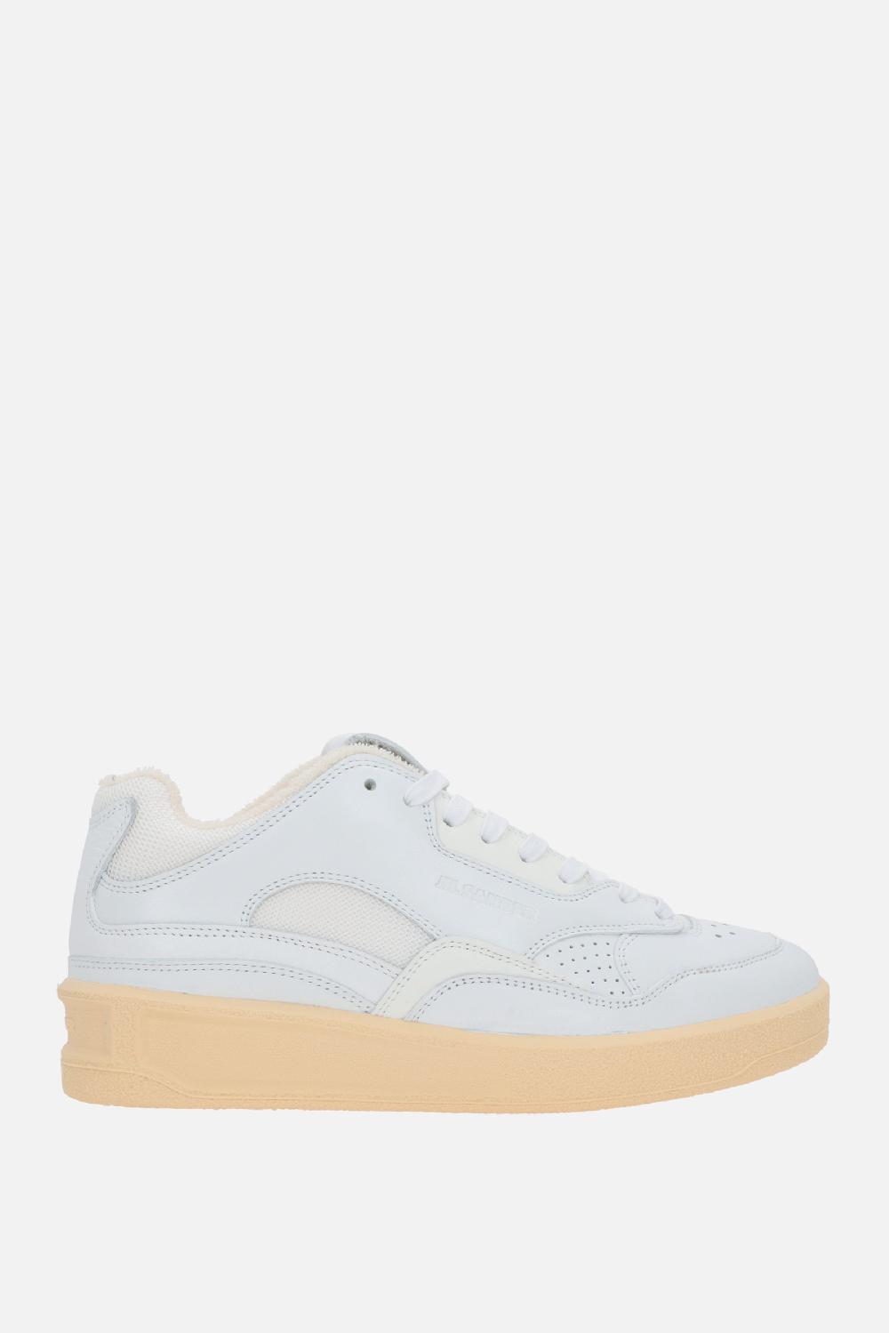 JIL SANDER sneaker in pelle liscia e mesh