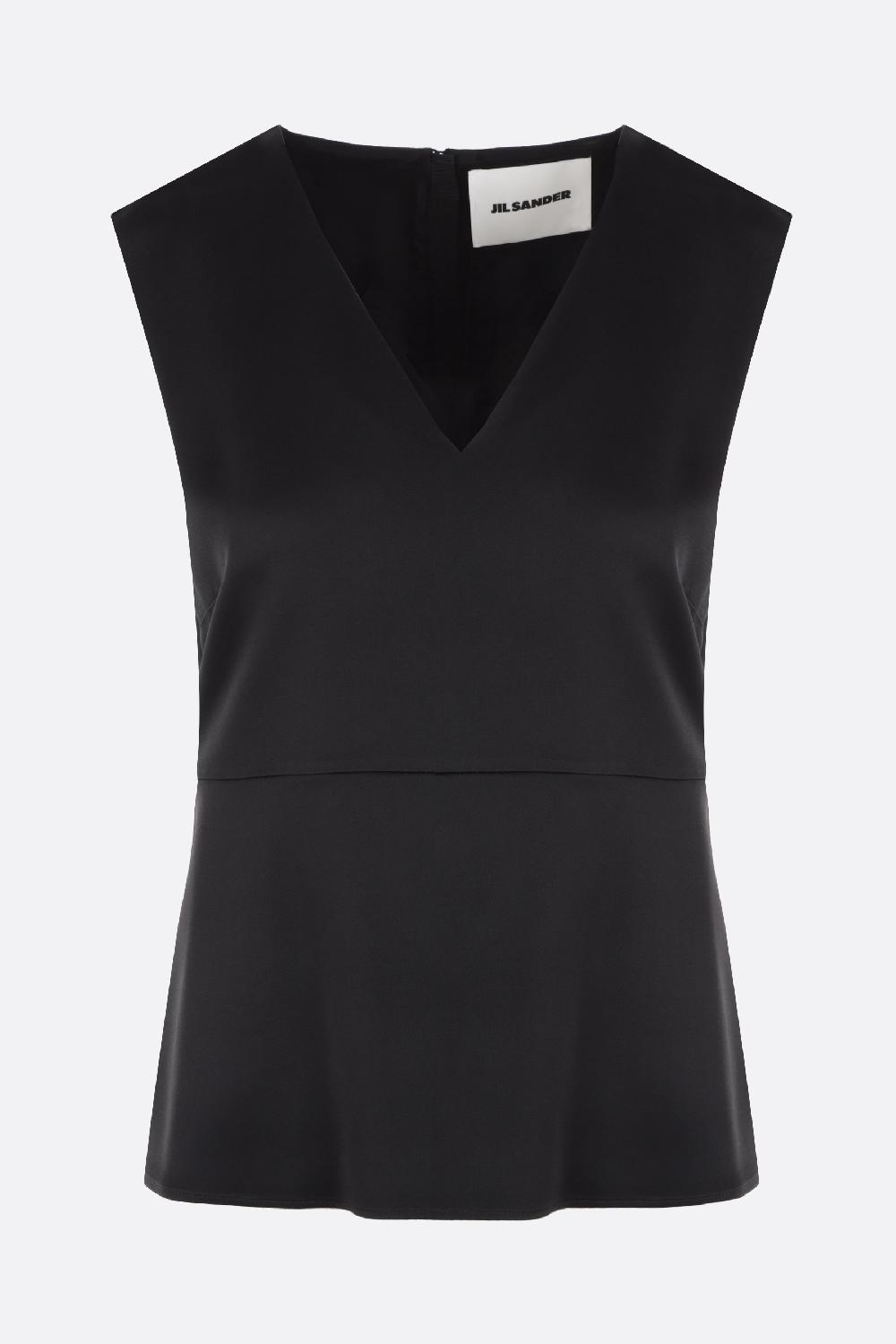 JIL SANDER top smanicato in envers satin