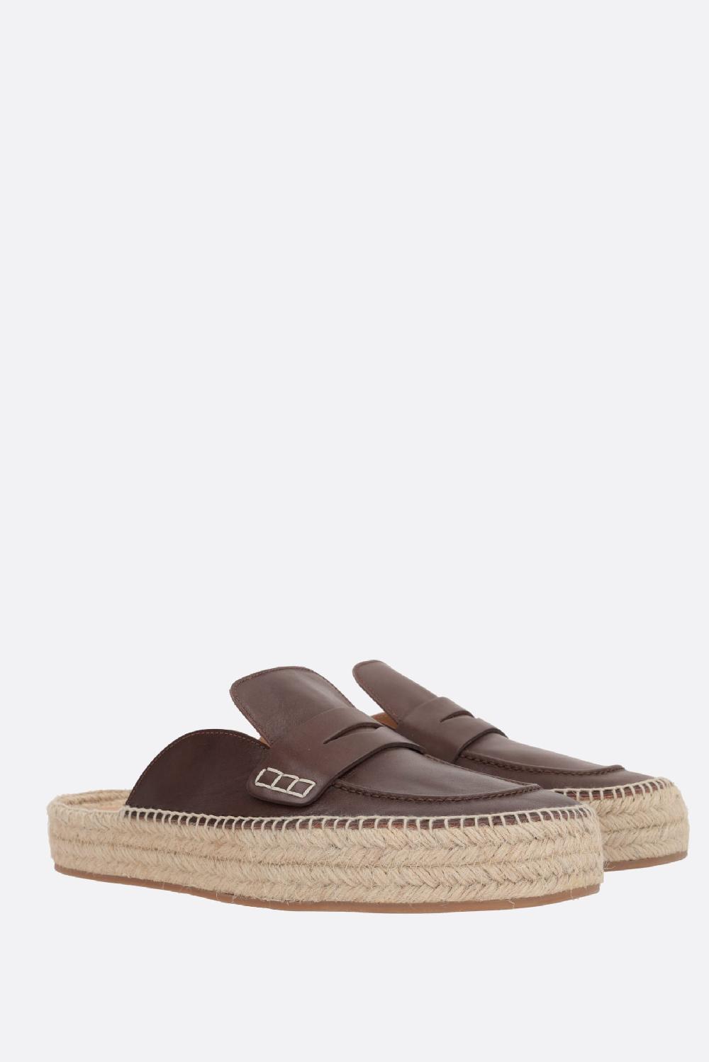 JW ANDERSON Mule Flatform In Pelle Liscia