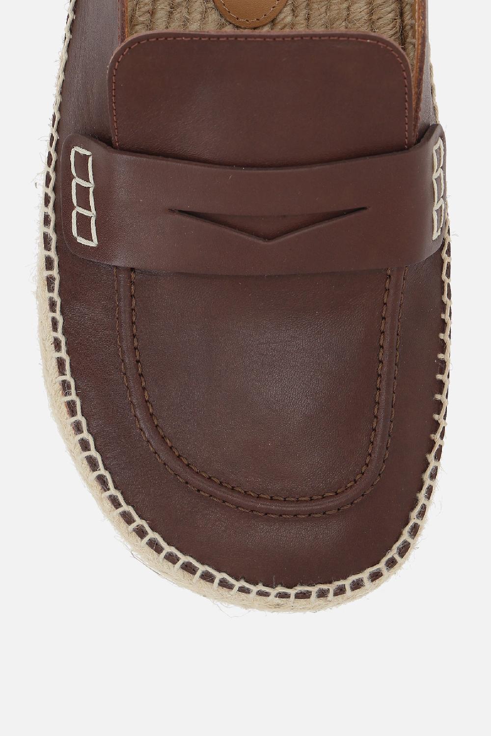 JW ANDERSON Mule Flatform In Pelle Liscia