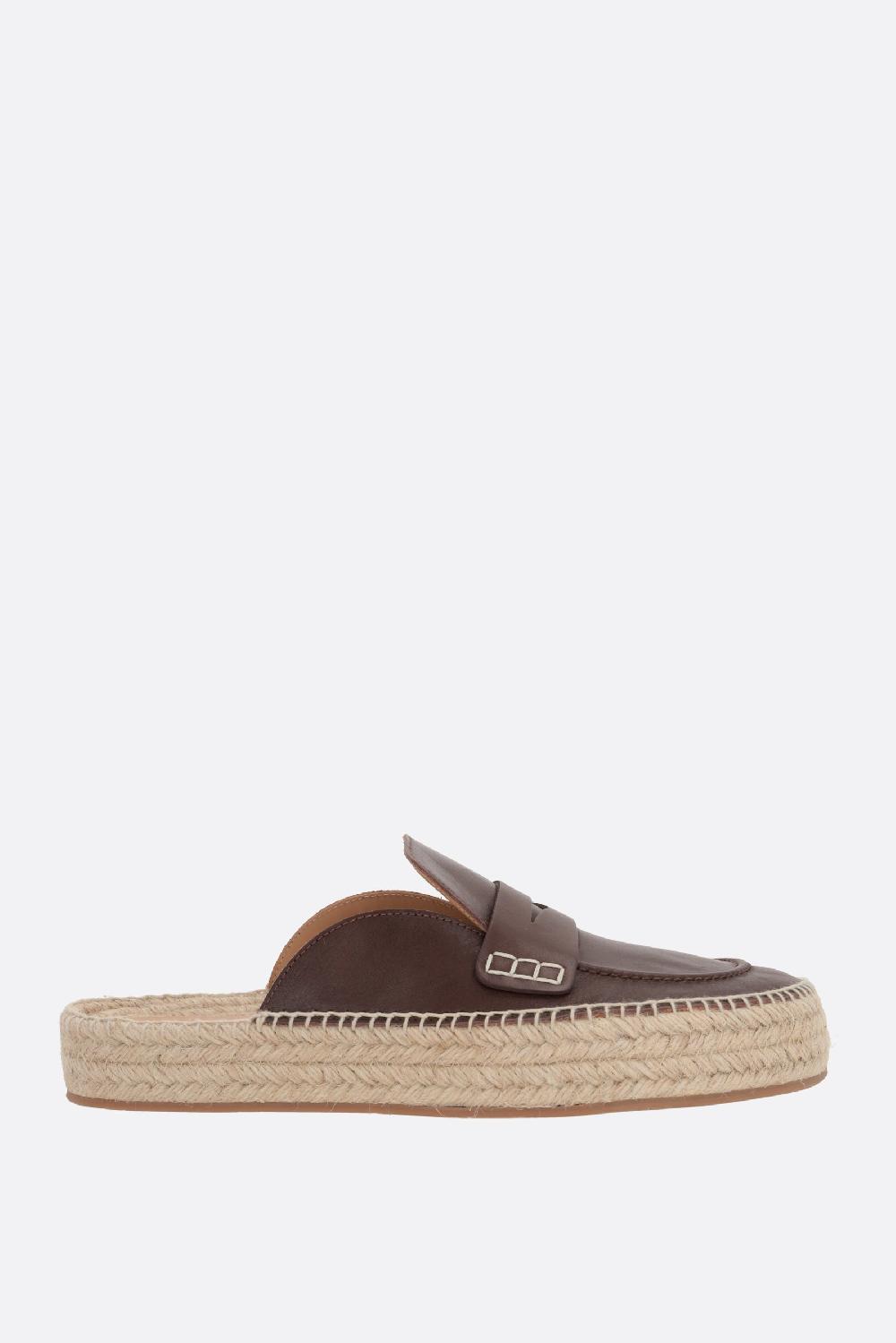 JW ANDERSON Mule Flatform In Pelle Liscia
