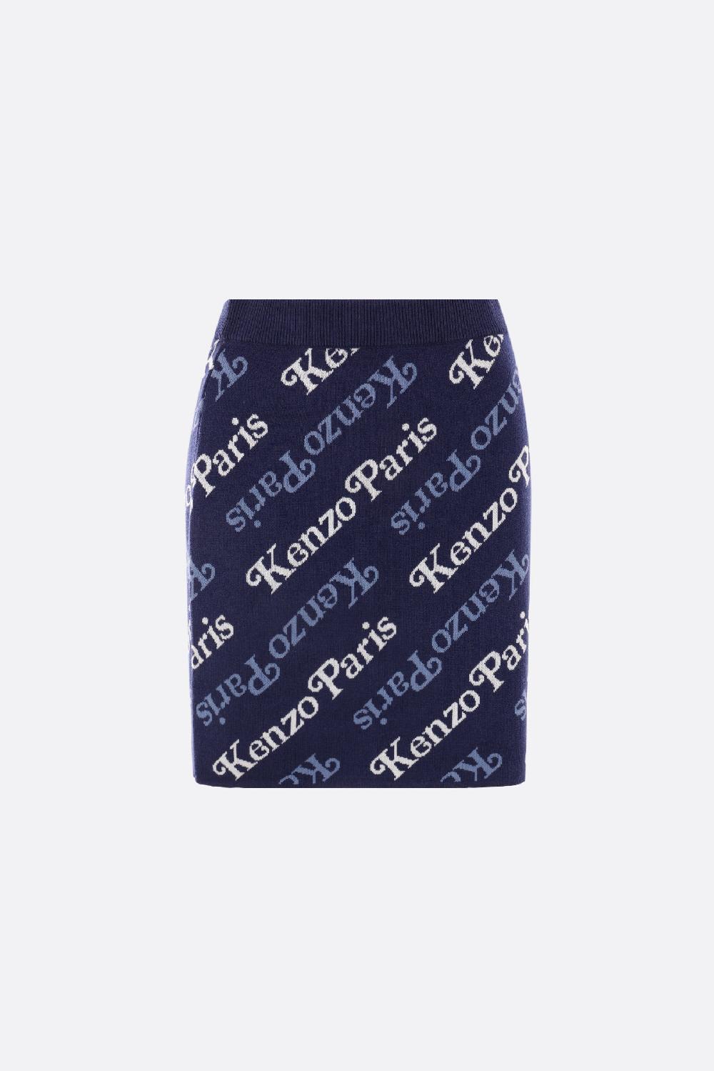 KENZO gonna in cotone e lana logo Kenzo By Verdy