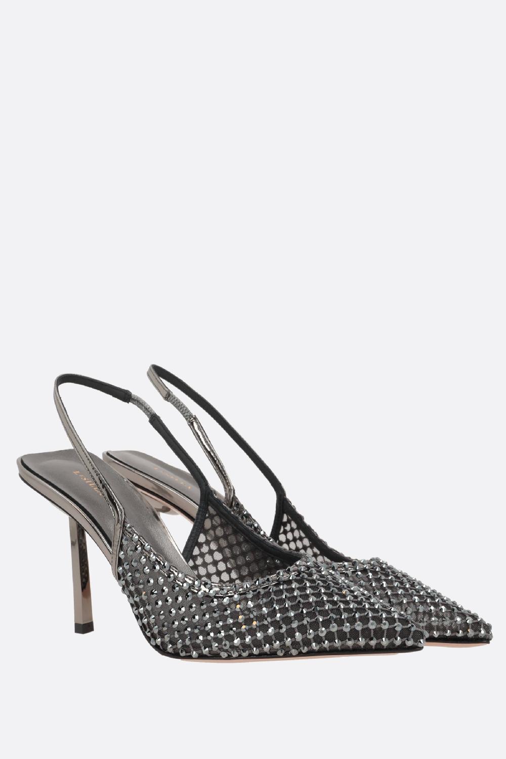 LE SILLA Slingback Gilda In Rete Con Cristalli