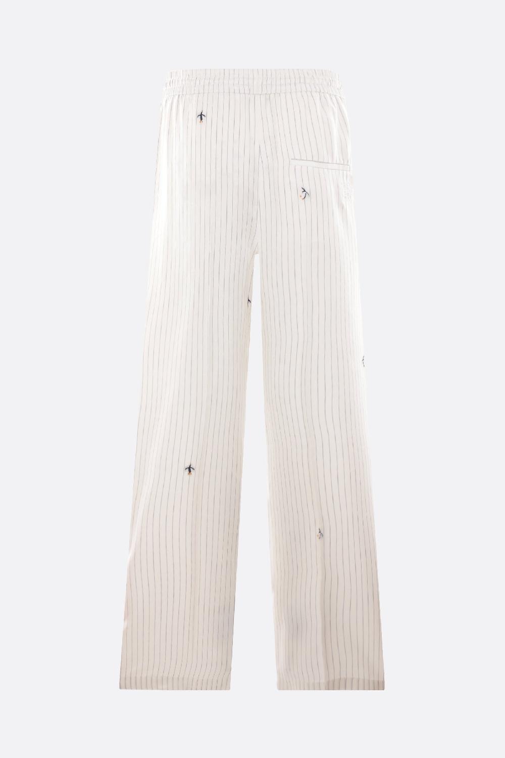 LOEWE Pantalone Pyjama In Twill Ricami Penguin