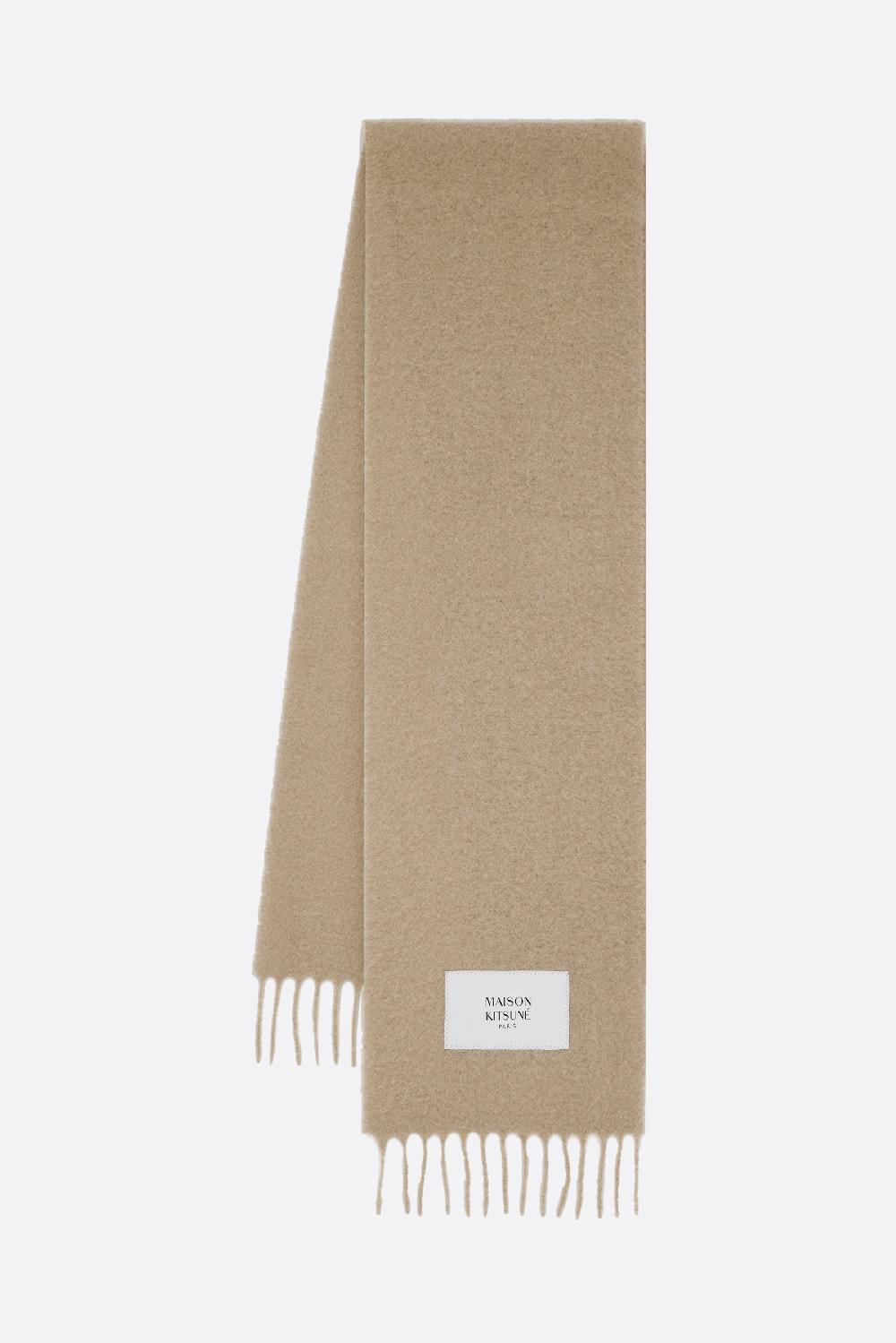 MAISON KITSUNÉ Sciarpa In Misto Alpaca Patch Logo