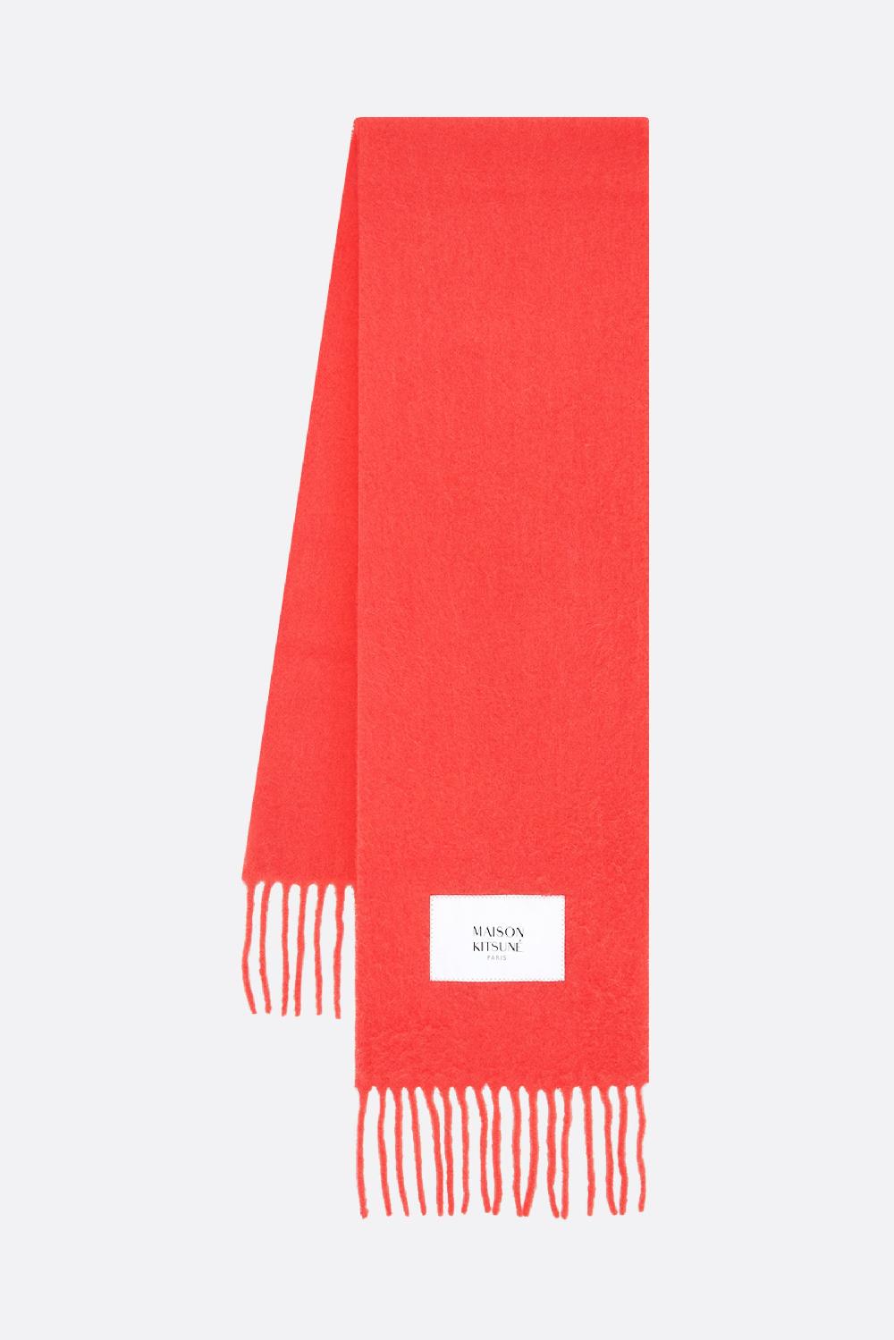 MAISON KITSUNÉ Sciarpa In Misto Alpaca Patch Logo