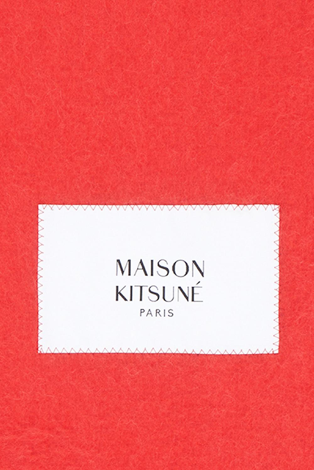 MAISON KITSUNÉ Sciarpa In Misto Alpaca Patch Logo